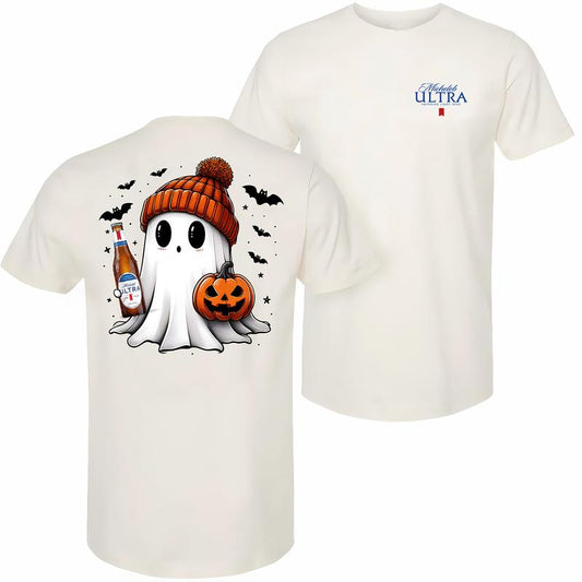 Halloween Cute Ghost Michelob Ultra Superior Light Beer Sweatshirt, T-shirt - 2 Side - Statement Pieces - Colors For All - Non-gender Specific - All S