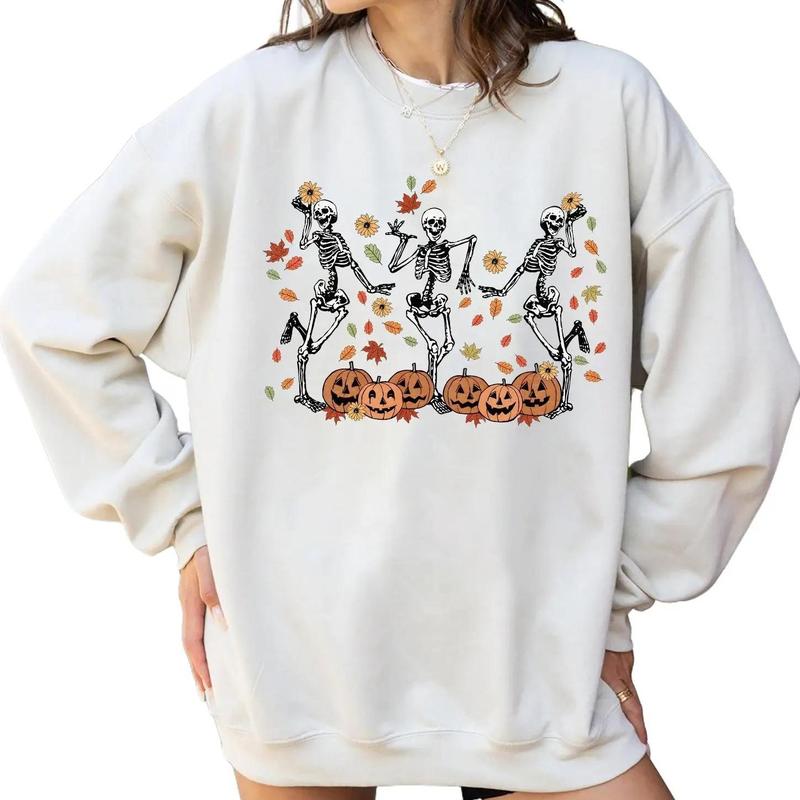 Dancing Skeleton Halloween Crewneck Sweatshirt Hoodie Tshirt, Halloween 2024 Gifts