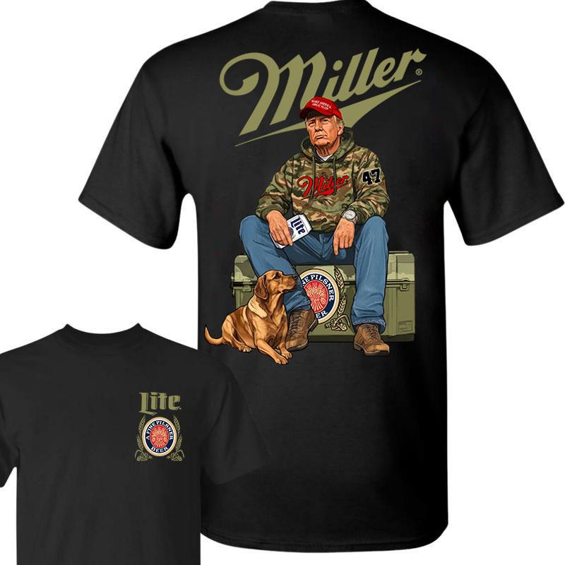 Miller Litee Trump Hunting Camo Unisex shirt, Trump won 47th president Election 2024 shirt, Miller Litee Fuel Hand Drill Dog Hunt Tee, Trump With Loca