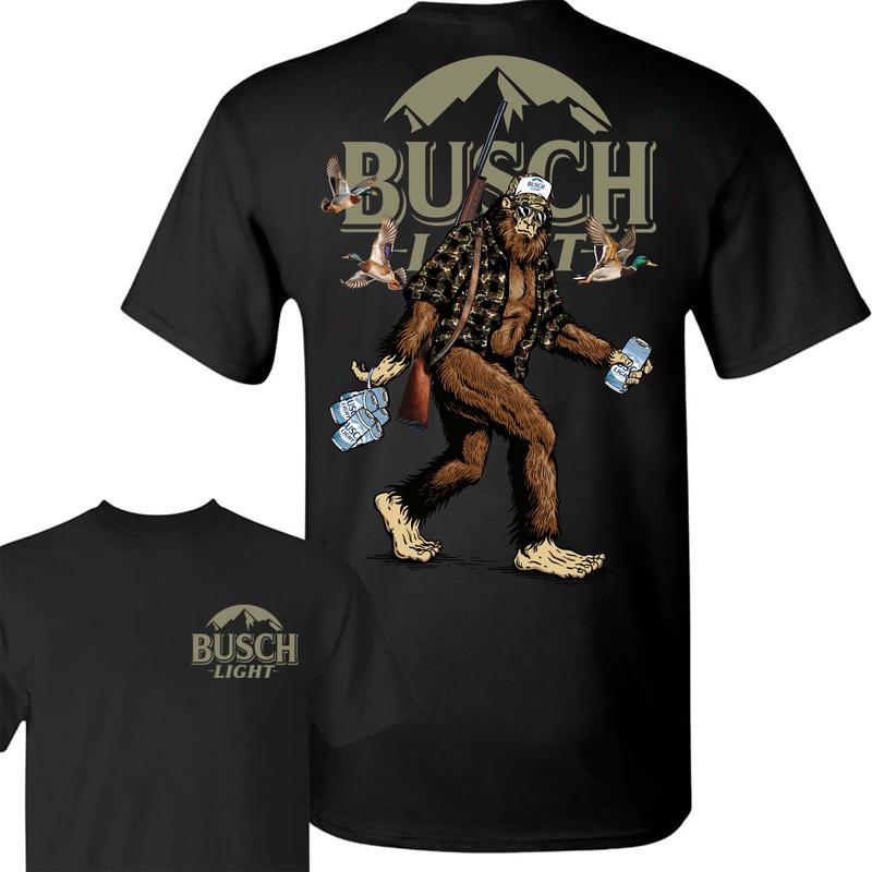 Big Foot Hunting Busch Light 2-sided Shirt, Hunting Shirt, Shirt Full Color Full Size for men and women