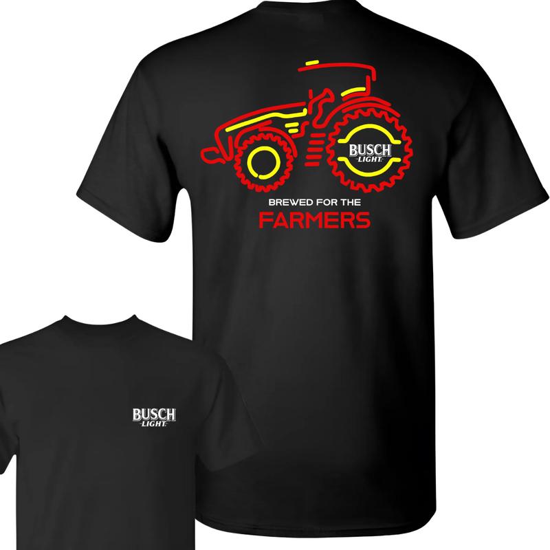 Busch Light Farmers Red Tractor 2 Sided T-shirt, Busch Light T shirt Full Color For Men And Women