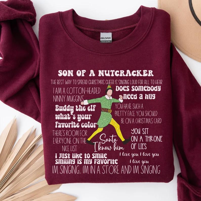 Christmas Elf Sweatshirt, Elf sweatshirt, Holiday Crewneck, Christmas Movie Sweaters Classic Fabric