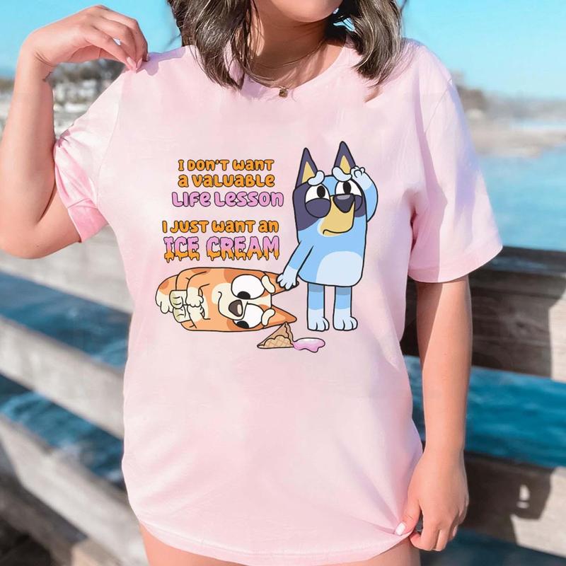 Bluey I Just Want An Ice Cream Shirt, Bluey Bingo Ice Cream Leson Shirt, Bluey Bingo Shirt, Bluey Shirt Sweatshirt, Hoodie, Comfort Colors