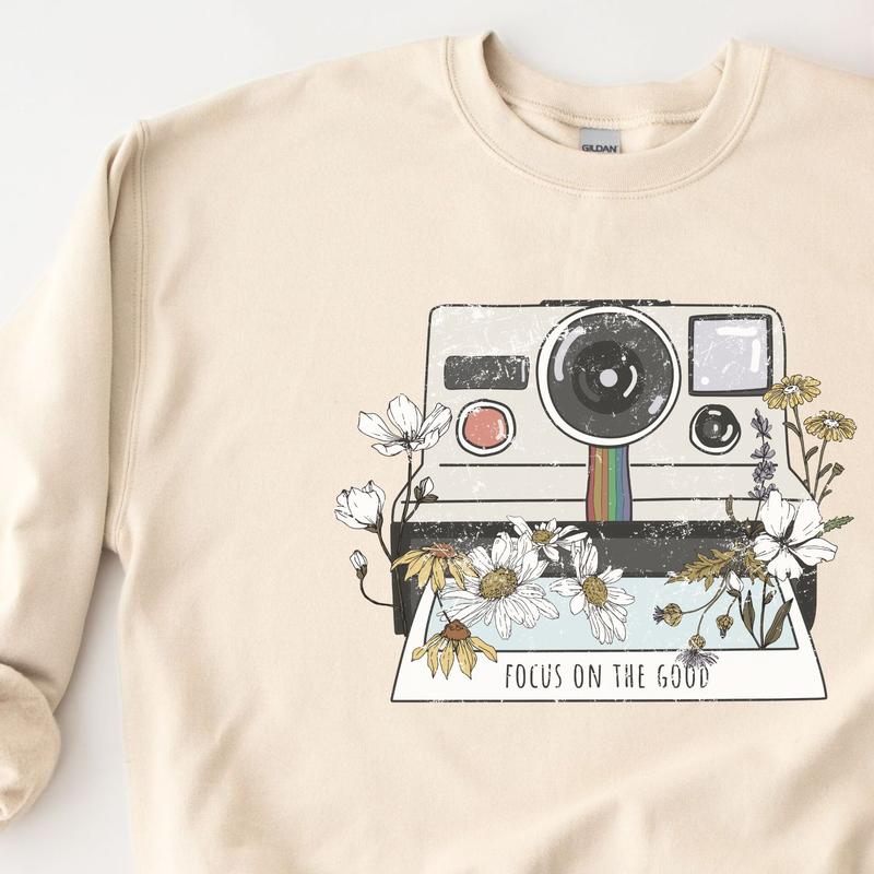 Focus on the Good Sweatshirt in Tan - Adult Crewneck Soft