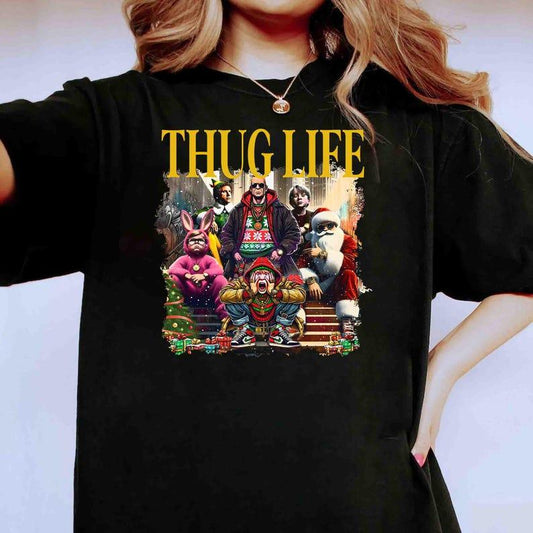 TC06 Thug Life Christmas Shirt, Christmas Movie Tee, Friends Sweatshirt, Christmas Gifts for Women Holiday Crewneck Xmas