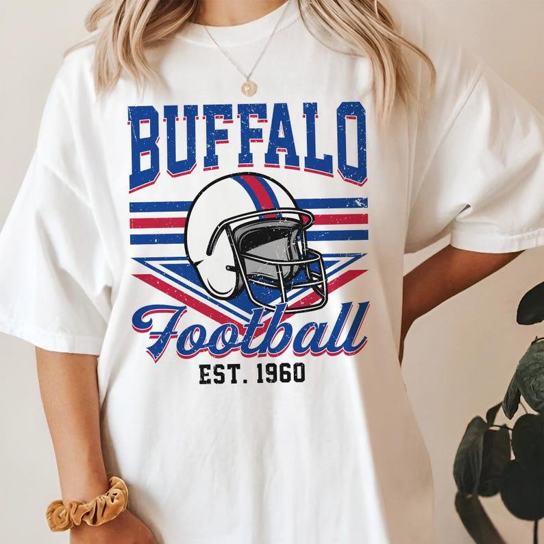 Buffalooo Football Vintage Style T-Shirt, Retro  Crewneck, Football Fan Shirt, Fan Gift