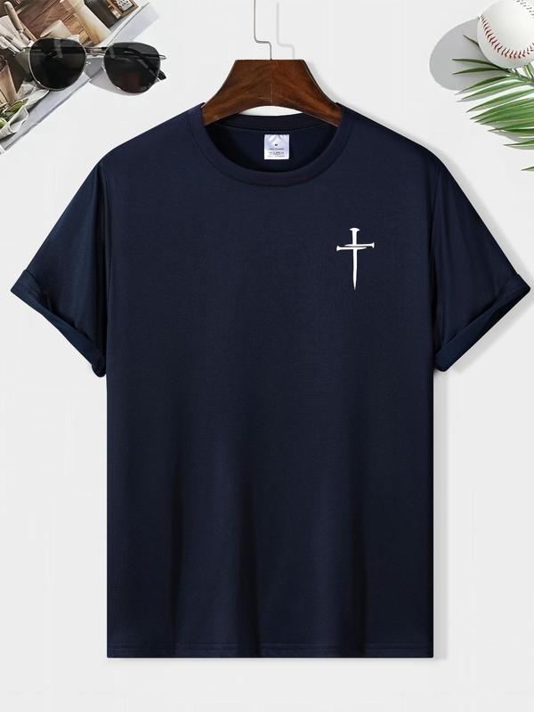 Men's Graphic Easter Slogan Tee, Summer Round Neck Short Sleeve T-shirt, Casual Men's Everyday Wear, Comfort Outdoor Style for 2024