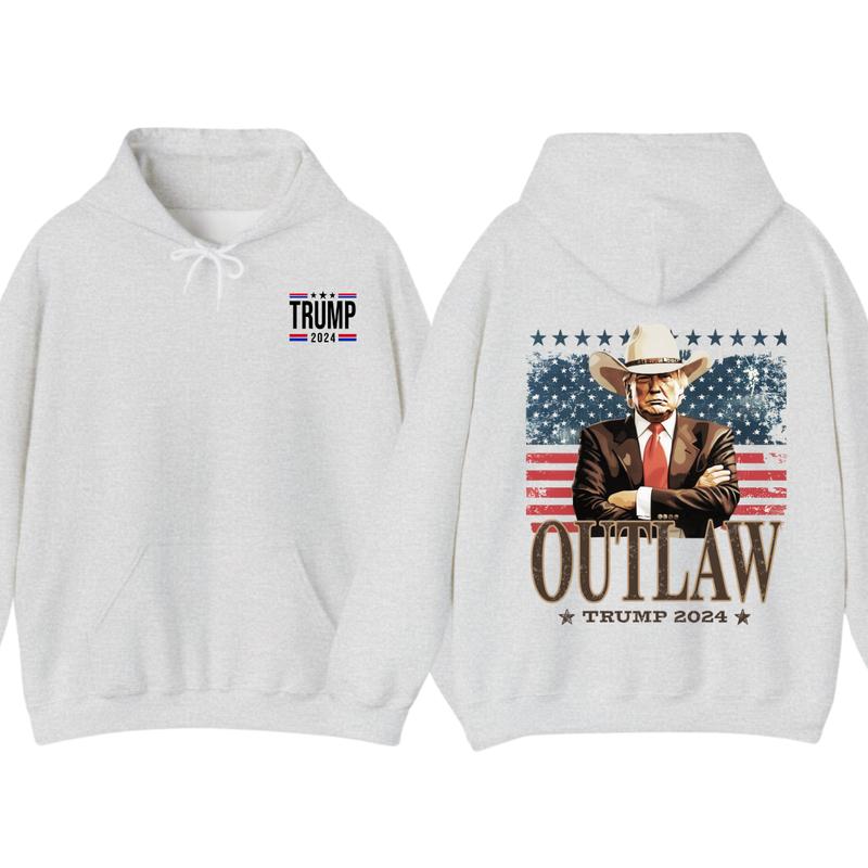 Outlaw For Presiident Trummp Cowboy 2024 Hoodie Shirt, Western Trummp Cowboy Shirt, Gifts for Men and Women, Full Size