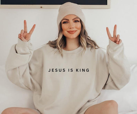 Jesus Is King Sweatshirt, Christian Sweatshirt, Faith Clothing, Jesus Is King, Christian Apparel, Jesus Sweatshirt