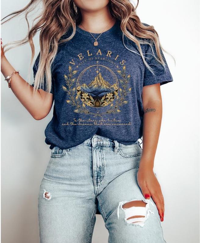 Velaris ACOTAR Shirt, Velaris City Of Starlight, The Night Court Shirt, SJM Merch Shirt, Court of Dreams, Rhysand, Full Color, For Women Top Womenswea