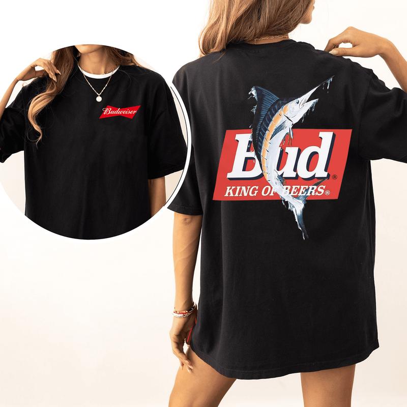 Budweiser King Of Beer Shirt, Bud Beer Fishing T Shirt, Budweiser Collab Shirts