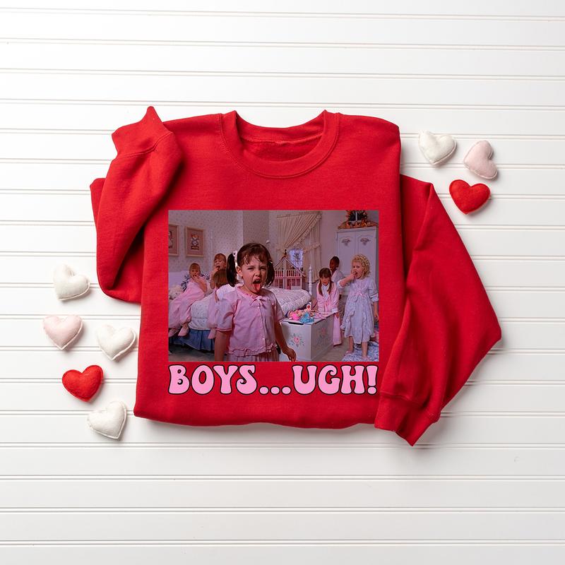 Funny Valentines Crewneck Sweatshirt, Hoodie, T-shirt, Valentines Day Shirt, Boys Ugh Shirt, Gift For Valentines Day, Retro Valentine Shirt, Groovy Va