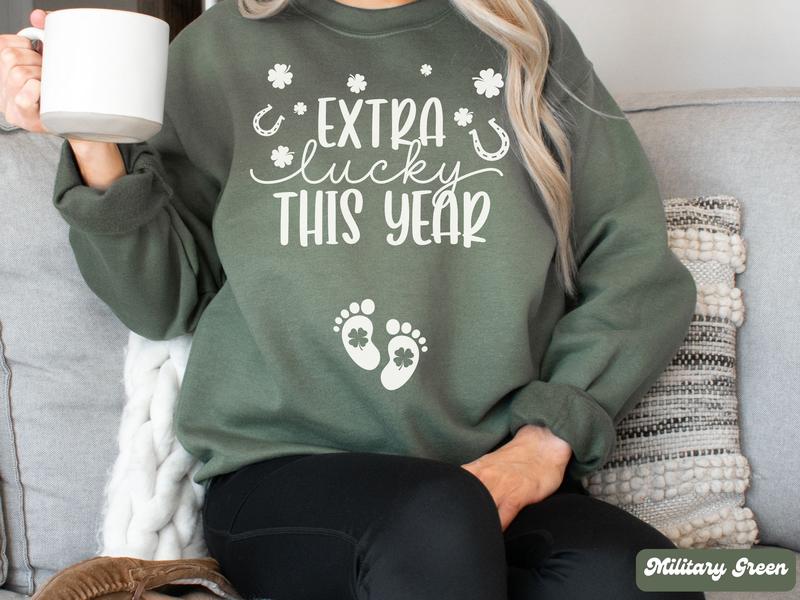 St Patricks Day Pregnancy Announcement Sweatshirt, St. Patrick's Day Baby Reveal Tee, Funny Pregnant Maternity Shirt, Lucky Mom To Be Gift