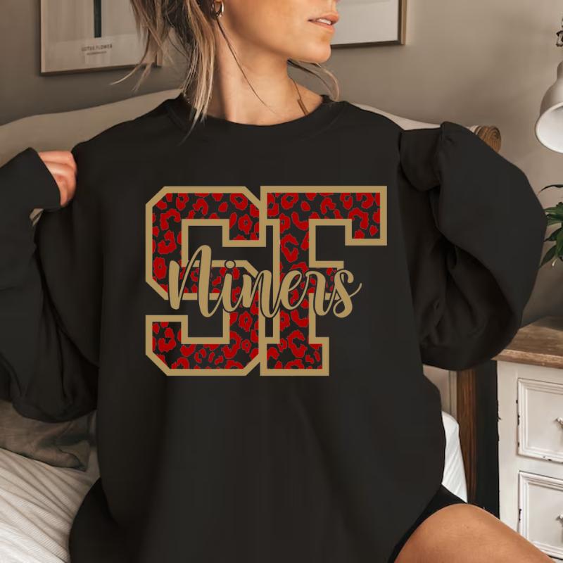 San Francisco Football Sweater, Football Sweater, San Francisco Fan Gift Sweater, Game Day Sweater, Niners Sweater, Classic Casual Clothing Collar Cot
