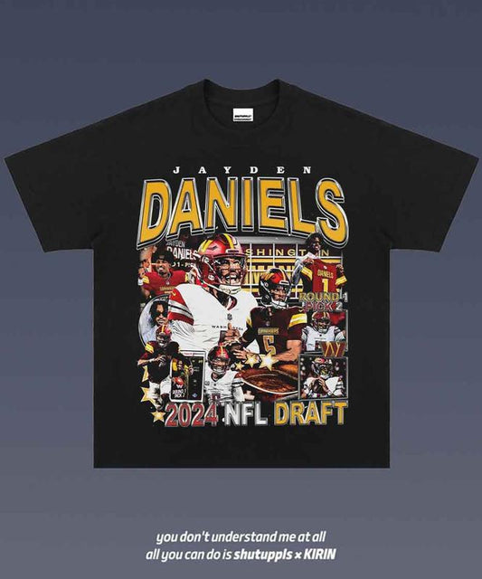 JAYDEN DANIELS 1.0 VINTAGE TEE  UNISEX GRAPHIC T-SHIRT