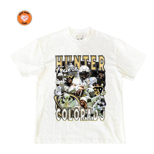 Retro Travis Hunter Colorado Football Vintage GraphicT-Shirt Cotton Short-sleeve Retro Streetwear Tshirt Menswear Top Shortsleeve Underwear Human