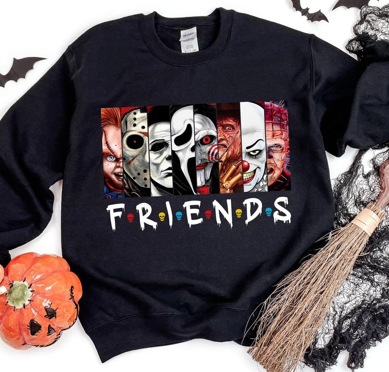 Halloween Characters Friends Sweatshirt, Halloween  Characters Shirt, Friends Halloween Shirt, Halloween Movie Characters Shirt, Halloween Sweatshirt