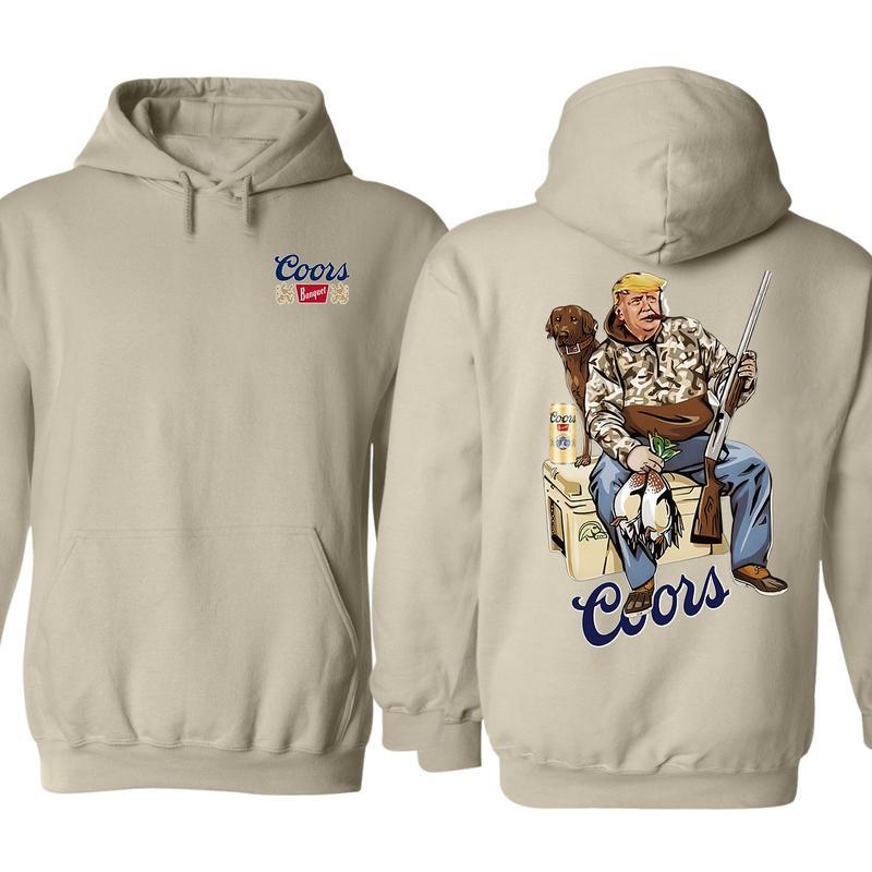 Hunter Trump With Coors Banquet Beer Double Sided Hoodie, Crewneck Sweatshirt And T-shirt, For Men And Women