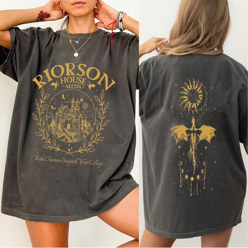 Purchase the Violet Sorrengail Bookish Gifts CRT060, which consists of the Xaden Riorson House 2-Sided Shirt, an Iron Flame TShirt, and the Dragon Rid