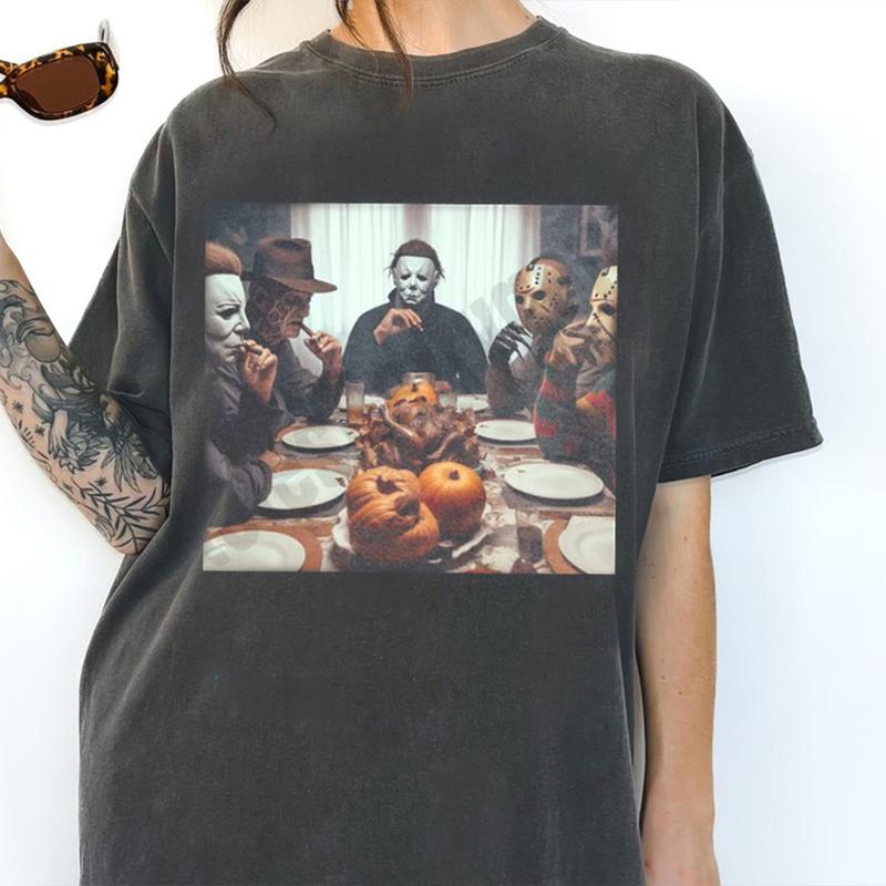 Michael Myers Halloween Heart Hands Retro Horror Movie Shirt, Vintage Characters Friends Tee, Mystery Machine Halloween Shirt, Spooky Vibes