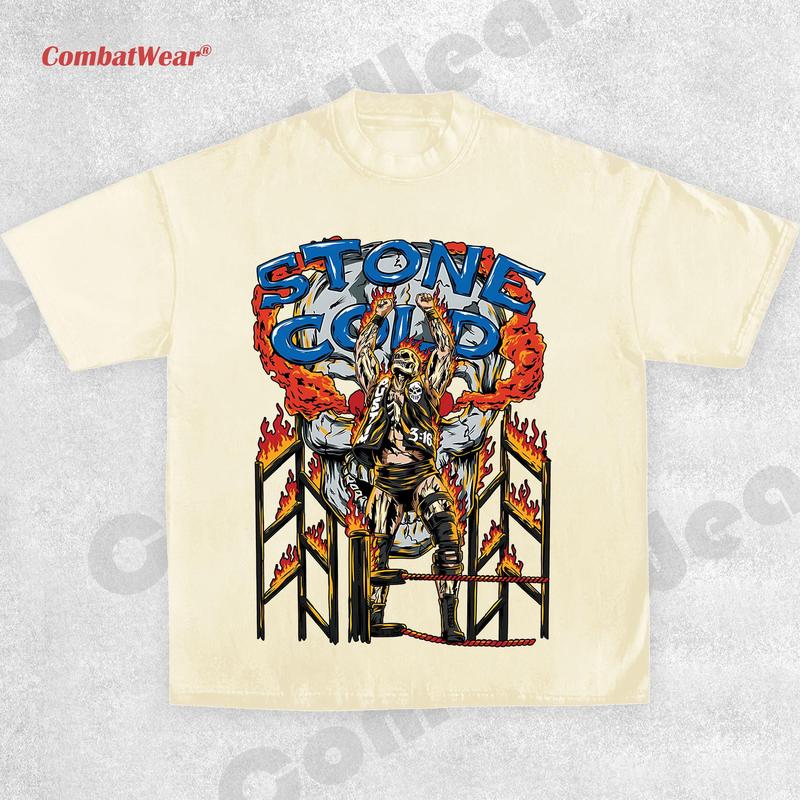 STONE COLD-SKELETON TEE , Wrestling Tee, Wrestling Graphic Tee, Wrestler Shirt, Sports Shirt, Vintage Wresting Shirt, Wrestling Gift Crewneck Clothing