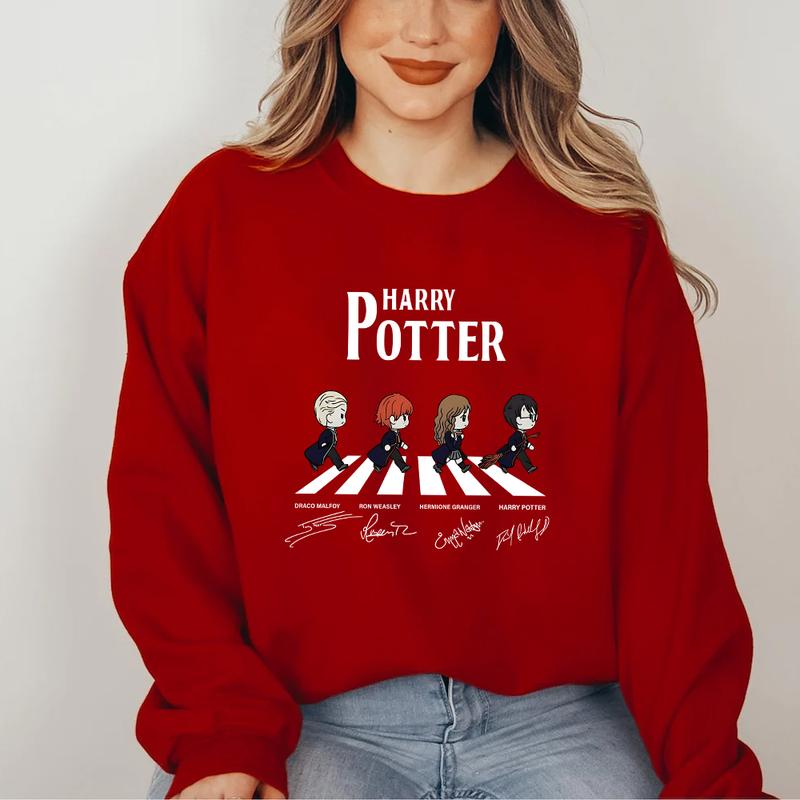 HP Characters Sweatshirt Hoodie Shirt, gift for fan Cotton Menswear Relaxed Fit Sweaters Tee