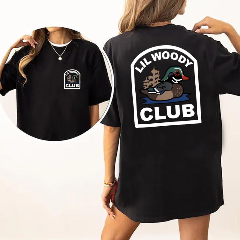 Lil Woody Club SHort  Sleeve Tee ,Vintage T-shirt - Unisex, T-shirt 2 side - T-shirt For Men , Unisex T-shirt, Classic Cotton Menswear Top