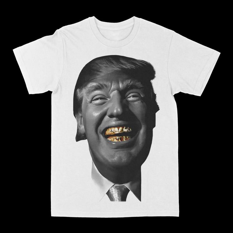 Trump Gold Grill Vintage Graphic Tee, Funny Meme T-shirt, men's vintage 90s graphic tees