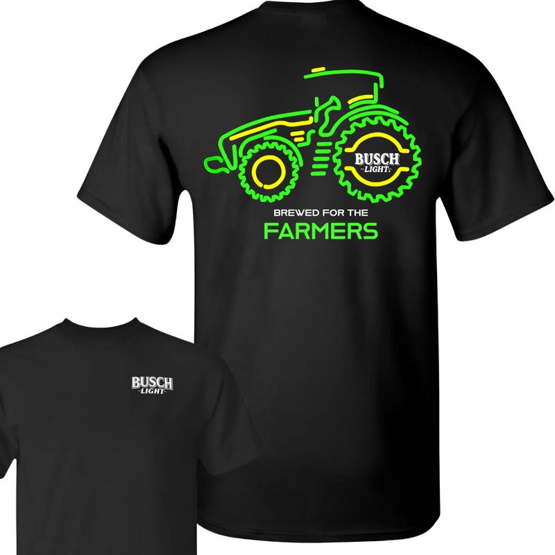 Busch Light Farmers Tractor 2-sided T-shirt, Busch Light T shirt Full Color For Men And Women