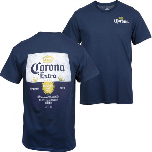 Corona Extra Label Ocean Colorway  T-shirt - 2 Side - Styles For Every Taste - One Style Fits All - Find Your Perfect Fit - Full Color Range - Timeles