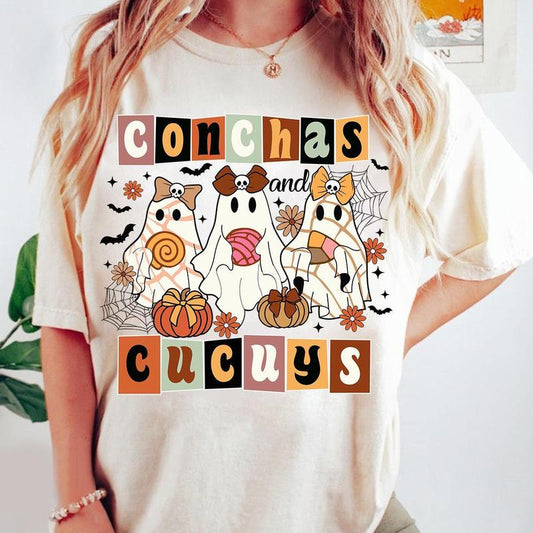 Conchas and Cucuys Shirt, Pantasmas Shirt, Ghost Shirt, Spanish Halloween Shirt, Spooky Latina Shirt, Mexican Conchas Shirt, Regalos Es Espanol