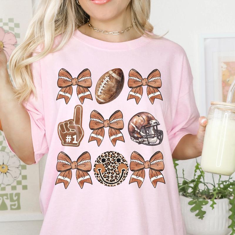 Coquette Football Shirt, Football Mom Shirt, Game Day, Fall Football Bow, Football Season, Sport Team Matching Shirt, Sport Gift