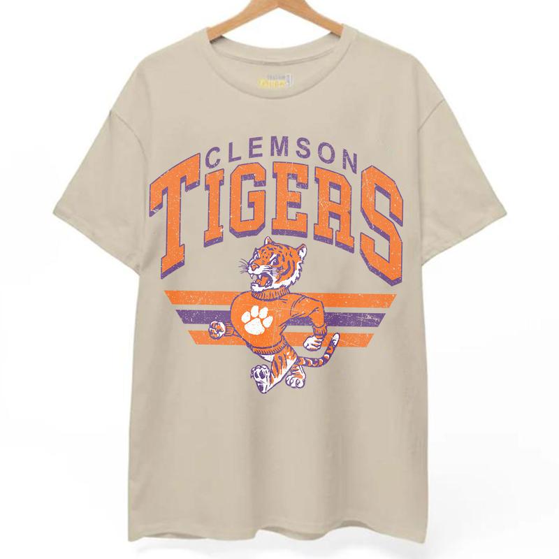 Clemson Tigers Vintage NCAA Sweatshirt, University Football Shirt, Classic Gift for Fans, Cotton, T-Shirt, Unisex Style, Modern Comfort Collection