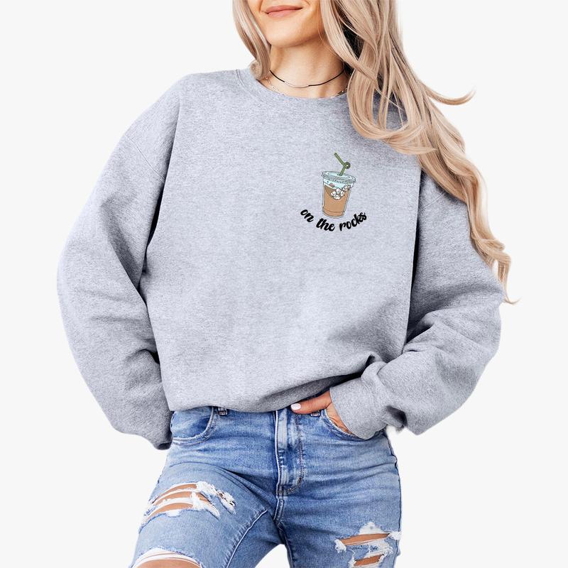 On The Rocks Iced Coffee Shirt, Coffee Graphic Tee, Coffee Lover Shirt, Gift for Her, Coffee Lover Gift, Comfort Shirt for Women, Birthday Gift for He