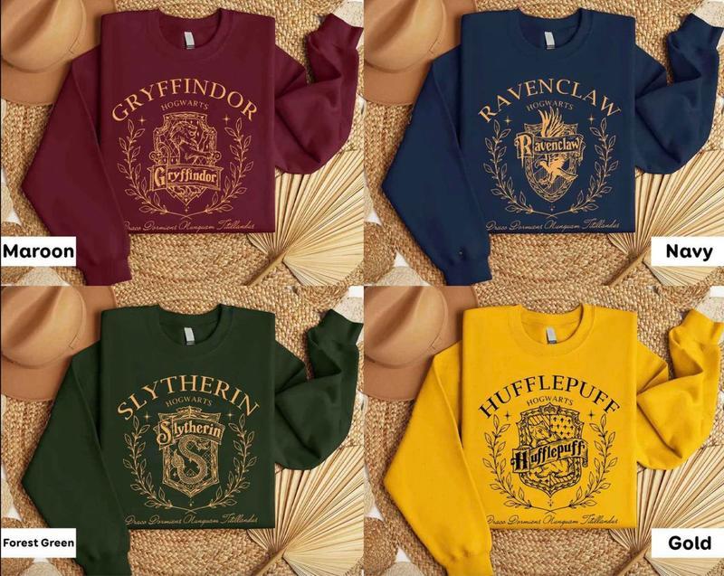 Hogwarts House Sweatshirt, Magical Wizard Shirt, Halloween Christmas Gift