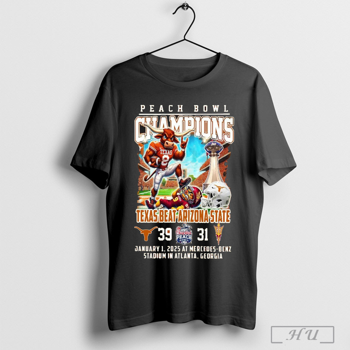 Peach Bowl Champions For Texas Beat Arizona State For Fans T Shirt