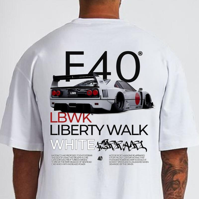 Ferrari F40 Liberty Walk T-shirt, Hoodie, Sweater, Car Enthusiast Shirt, Car Clothing, Unisex, Vintage car shirt