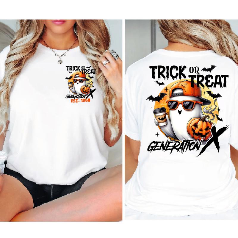 Generation X Halloween Member Shirt 1980 Birth Custom Year, FAFO Two Side T-Shirt
