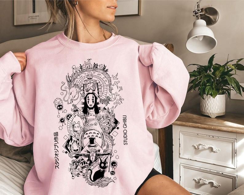 Ghibli Studio Sweatshirt T-Shirt, Ghibli Studio World Shirt, Howls Moving Castle Shirt, Spirited Away, Ghibli Studio Shirt, Hayao Miyazaki, My Neighbo