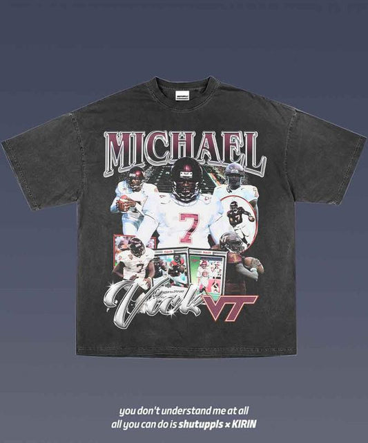 MICHAEL VICK 1.4 VINTAGE TEE  AMERICAN FOOTBALL  GIFT FOR FAN
