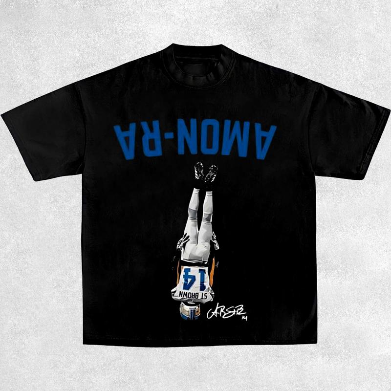 Amon-Ra St. Brown Headstand Shirt, Vintage 90s Unisex Football Tees, Football T-Shirts, Sports Shirt, Game Day Tee, Football Fan Gifts Crewneck Clothi