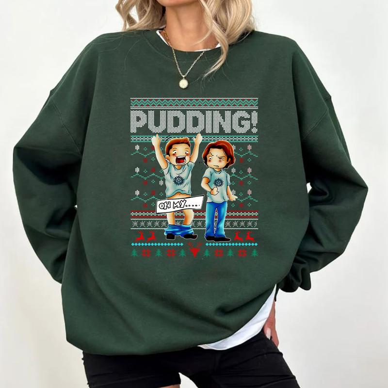 Pudding Dean & Sam Supernatural Shirt, Supernatural Christmas T Shirt, Gift For Woman and Man Unisex T-Shirt Sweatshirt Hoodie