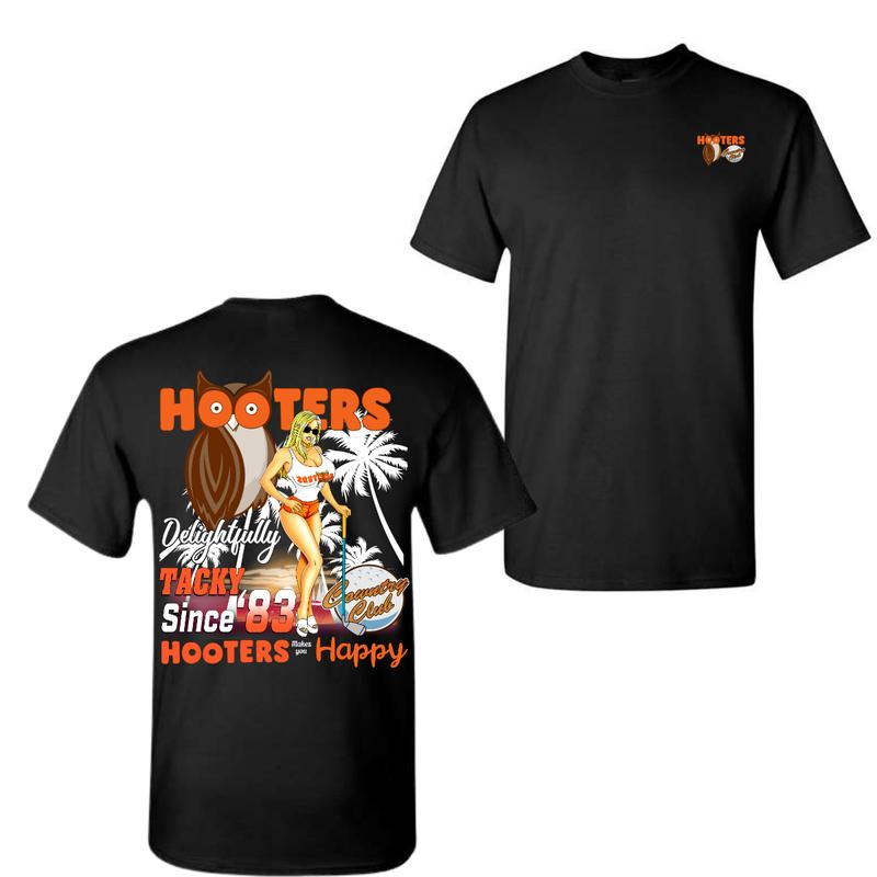 Hooters Country CLub T-shirt 2 side Unisex, Vibrant Tee, Ideal for Gifting For Men - For Women