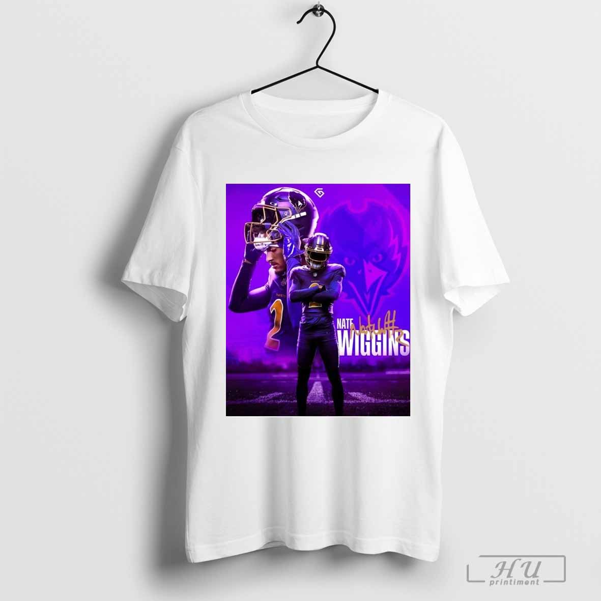 Poster Baltimore Ravens Nate Wiggins 2024 NFL Player Signature T-shirt