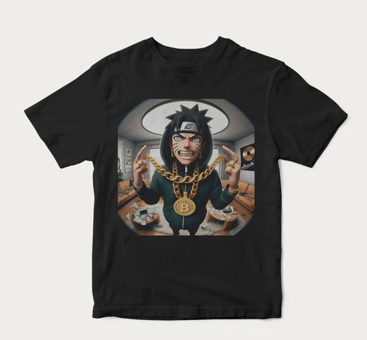 Sasuke Uchiha Becomes Rich Graphic T-shirt, Anime Graphic Tee