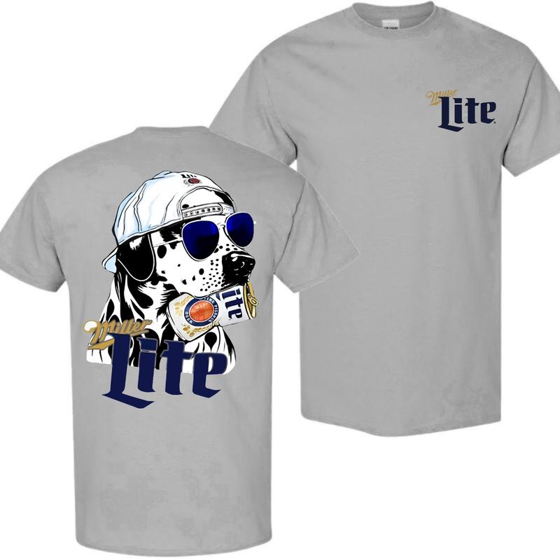 Miller Hunting Dalmatian Dog 2 Siders Hoodies, Miler Lite T-shirt, Perfect For Beer Lovers, Unisex for Men and For Women Classic Cotton