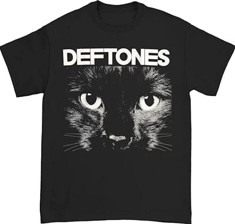 Deftones Mens T-shirt- Officially Licensed Band Merch - Boyfriend Tee - Sphynx Cat, Star Pony Menswear Top Underwear Tshirt