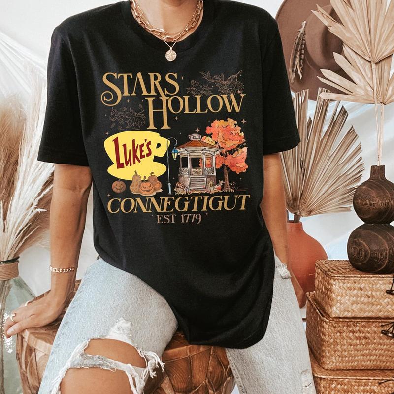 Stars Hollow Shirt, Luke's Diner TShirt, Retro Stars Hollow Crewneck, Gilmore Girl Eras Cotton Fabric