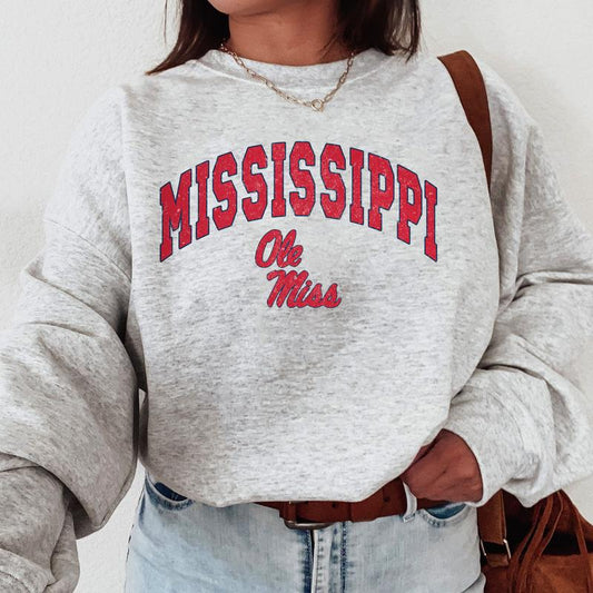 Ole Miss Rebels Vintage Football NCAA Trendy Sweatshirt, University of Mississippi Unisex Football NCAA Shirt, Gift For Men, Gift For Girls, Crewneck,