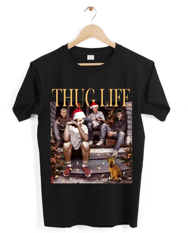 Thug Life Christmas Movie Friends Shirt, Christmas Friends Sweatshirt, Thug Life Movie Sweater, Christmas Gifts Casual Collar Cotton Fabric